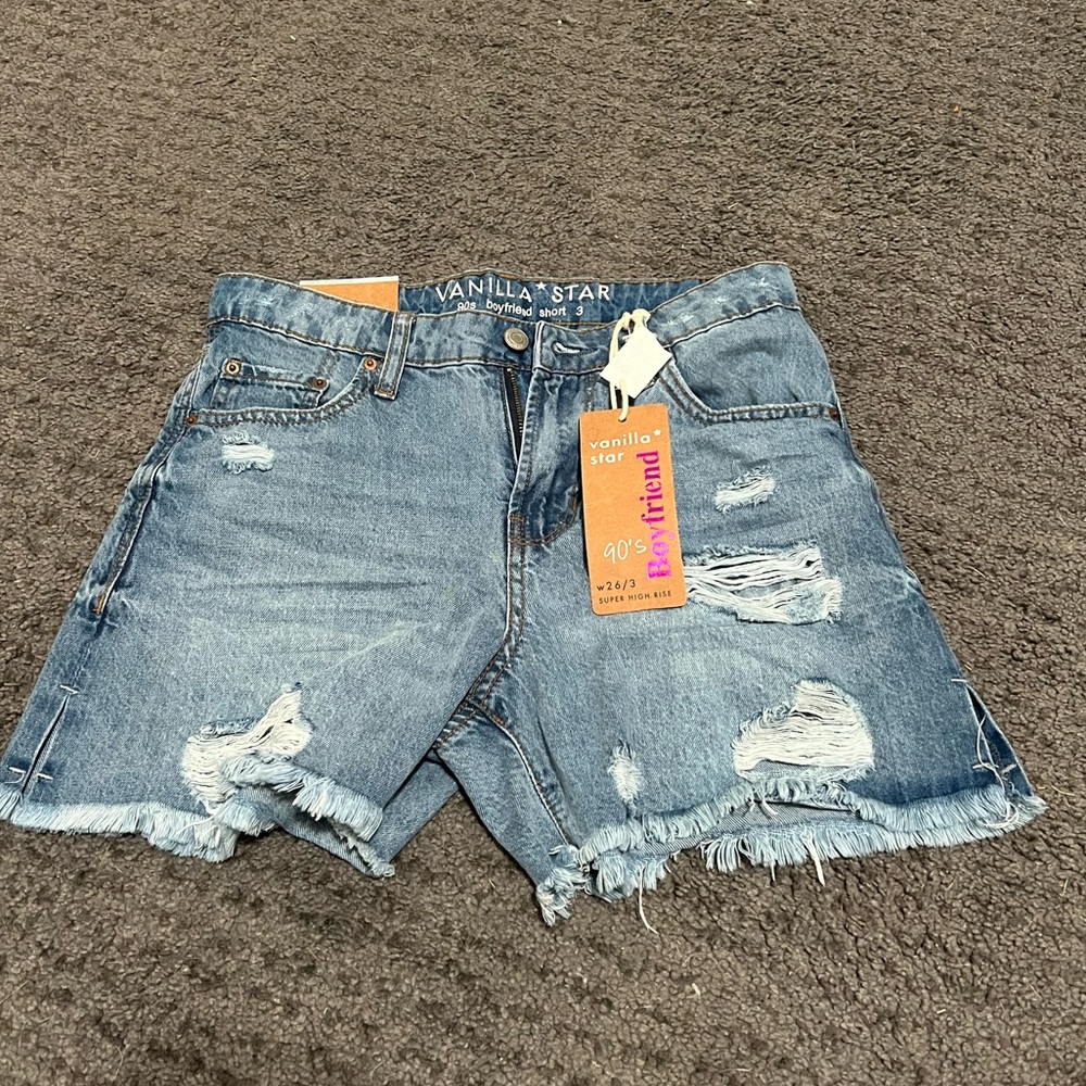High waisted jean shorts